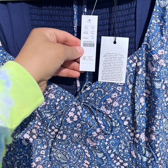 J Crew Liberty Sweetheart Long Sleeve Mini Dress in Bourton Bloom Fabric NWT - Picture 10 of 13